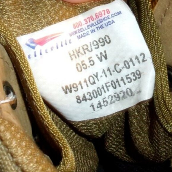 BELLEVILL HKR/990 MOUNTAIN COMBAT HIKER BOOTS MCB MILITARY TAN sz5.5 WIDE EC 242